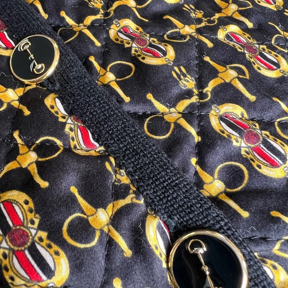 Vintage Silk Italian Cropped Equestrian Horsebit quilted Vest - Picture 6 of 12